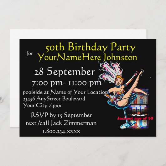 Sleuf machine 50e verjaardag kaart (Voorkant / Achterkant)