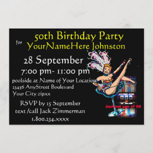 Sleuf machine 50e verjaardag kaart