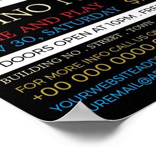 Sleuf-machine, casino Night, gamesector Poster (Hoek)