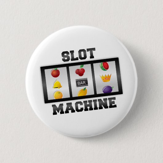 Sleuf machine—goed luck! ronde button 5,7 cm (Voorkant)