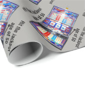 Sleuf machine HAAR DE JACHT 50 jaar oud Cadeaupapier (Rol Hoek)