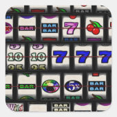 Sleuf machine haspels vierkante sticker (Voorkant)