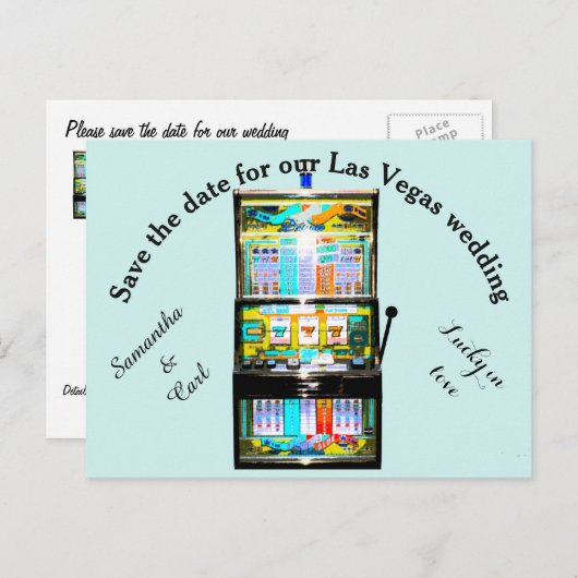 Sleuf machine opslaan Datum Aankondigingskaart (Voorkant / Achterkant)