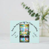 Sleuf machine opslaan Datum Aankondigingskaart (Staand voorkant)