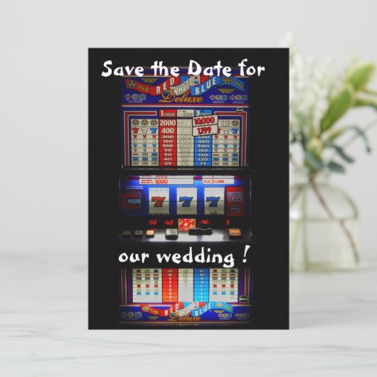 Sleuf Machine Save the Date Lucky in Love (Staand voorkant)