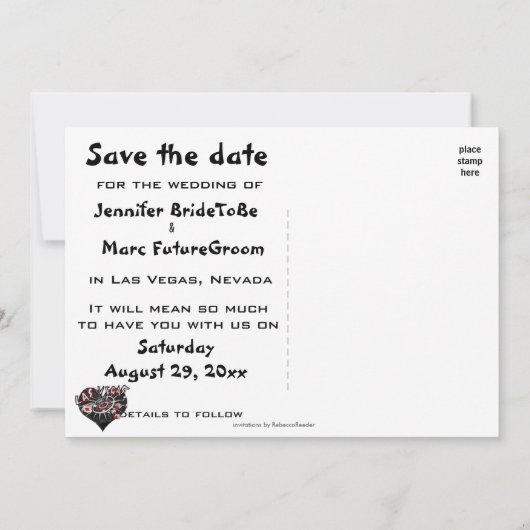 Sleuf Machine Save the Date Lucky in Love (Achterkant)