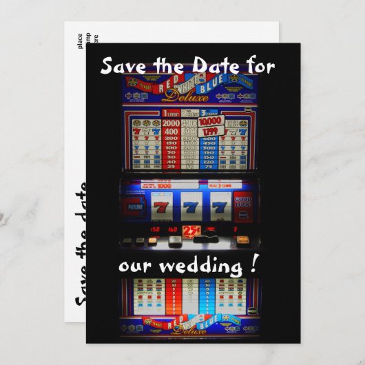 Sleuf Machine Save the Date Lucky in Love (Voorkant / Achterkant)