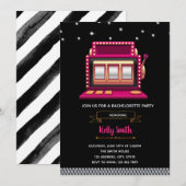 Sleuf machine vrijgezellenfeest partijuitnodiging kaart (Voorkant / Achterkant)