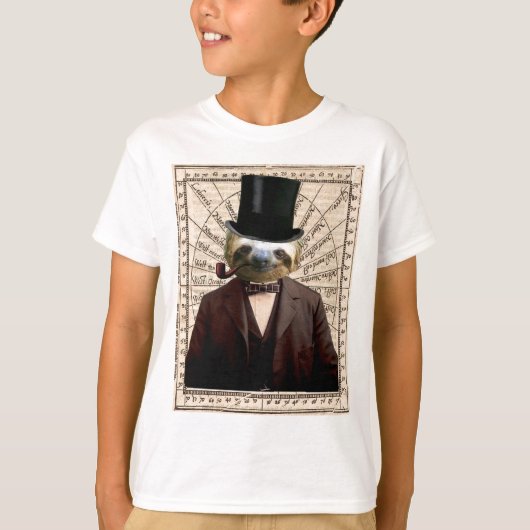 Sleuf Man Victoriaans Steampunk Anthropomorphic T-shirt (Voorkant)