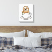 Sleuf met beker koffie canvas afdruk (Insitu (Slaapkamer))
