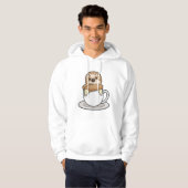 Sleuf met beker koffie hoodie (Voorkant volledig)