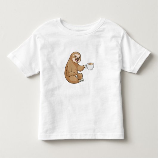 Sleuf met beker koffie kinder shirts (Voorkant)