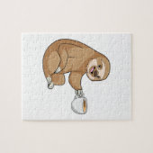 Sleuf met beker koffie legpuzzel (Horizontaal)