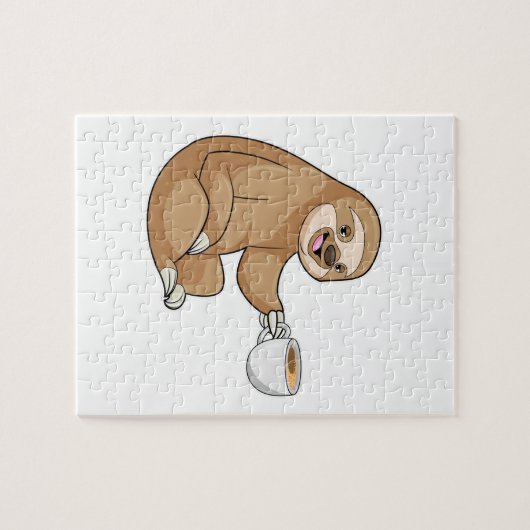 Sleuf met beker koffie legpuzzel (Horizontaal)