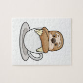 Sleuf met beker koffie legpuzzel (Horizontaal)