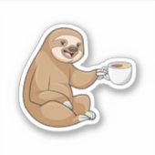 Sleuf met beker koffie sticker (Voorkant)