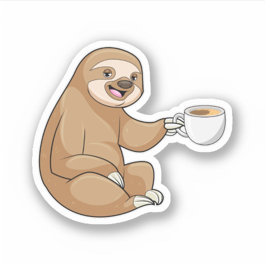 Sleuf met beker koffie sticker (Voorkant)