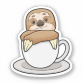 Sleuf met beker koffie sticker (Voorkant)