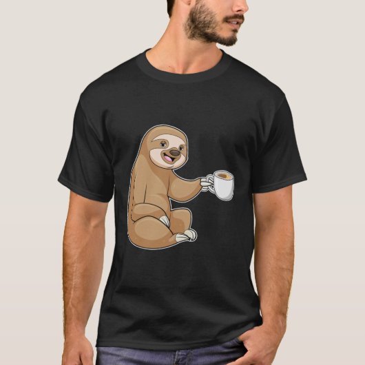 Sleuf met beker koffie t-shirt (Voorkant)