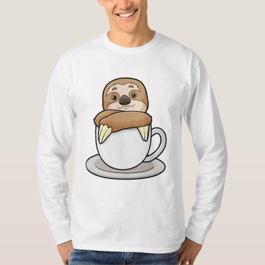 Sleuf met beker koffie t-shirt (Voorkant)