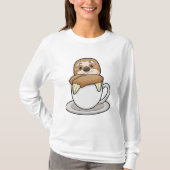 Sleuf met beker koffie t-shirt (Voorkant)