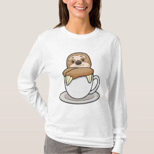 Sleuf met beker koffie t-shirt