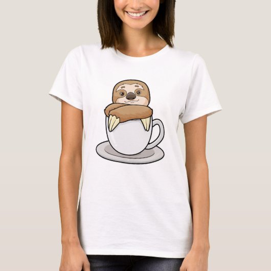 Sleuf met beker koffie t-shirt (Voorkant)