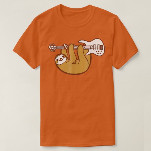 Sleuf met Guitar Slow Jam Funny Sloth Lov T-shirt (Design voorkant)