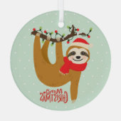 Sleuf met kerst met feestdag glas ornament (Achterkant)