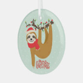 Sleuf met kerst met feestdag glas ornament (Voorkant links)