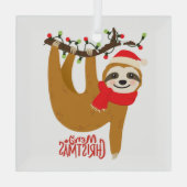 Sleuf met kerst met feestdag glas ornament (Achterkant)