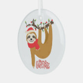 Sleuf met kerst met feestdag glas ornament (Voorkant links)