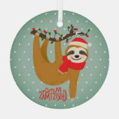 Sleuf met kerst met feestdag glas ornament (Achterkant)