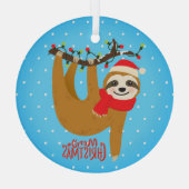 Sleuf met kerst met feestdag glas ornament (Achterkant)