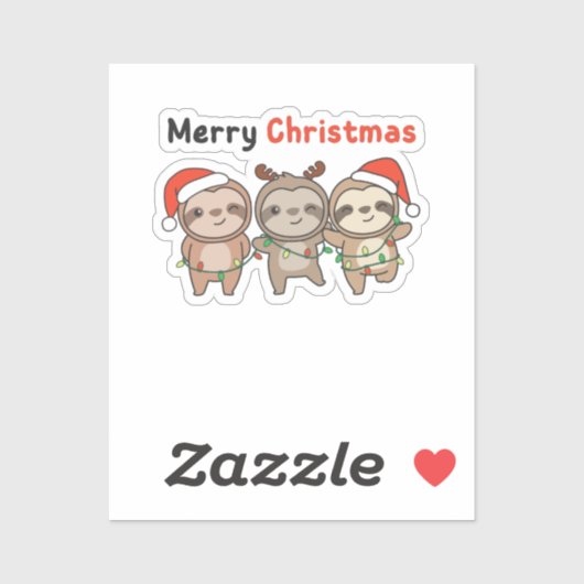 Sleuf met kerstcadeaus voor prettige kerst sticker (Vel)
