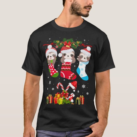 Sleuf met kerstsocket - Sinterhat - kerstlampjes T T-shirt (Voorkant)