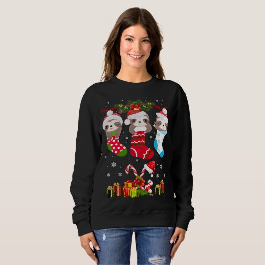 Sleuf met kerstsocket - Sinterhat - kerstlampjes T Trui (Voorkant volledig)