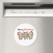 Sleuf met kersttaart Merry Kerstmis Magnet (Insitu (Vaatwasser))
