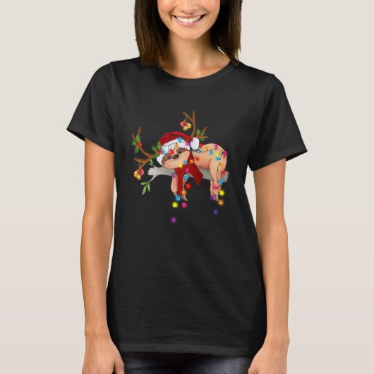 Sleuf met kerstverlichting t-shirt (Voorkant)