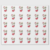 Sleuf met kerstwinter winterdieren cadeaupapier (Vlak)