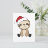 Sleuf met kerstwinter winterdieren feestdagenkaart (Staand voorkant)