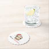 Sleuf met kerstwinter winterdieren kartonnen onderzetters (Insitu)