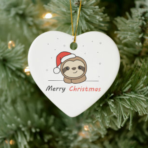 Sleuf met kerstwinter winterdieren keramisch ornament