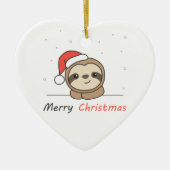 Sleuf met kerstwinter winterdieren keramisch ornament (Voorkant)