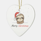 Sleuf met kerstwinter winterdieren keramisch ornament (Links)