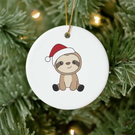Sleuf met kerstwinter winterdieren keramisch ornament (Boom)