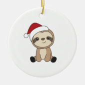 Sleuf met kerstwinter winterdieren keramisch ornament (Voorkant)