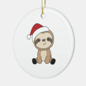 Sleuf met kerstwinter winterdieren keramisch ornament (Links)