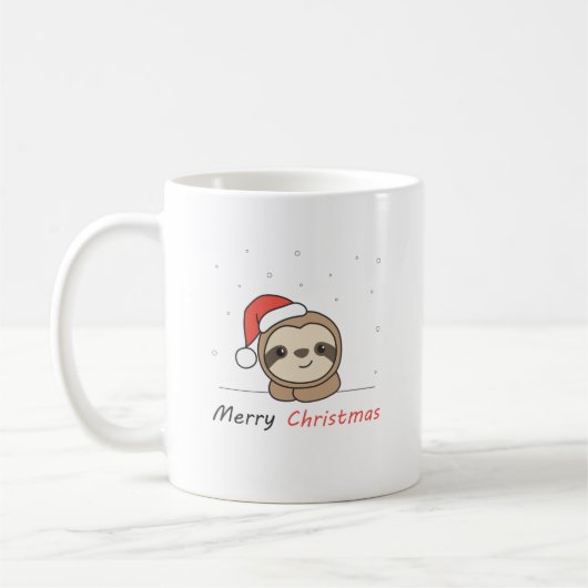 Sleuf met kerstwinter winterdieren koffiemok (Links)
