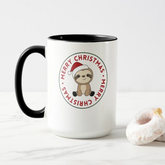 Sleuf met kerstwinter winterdieren mok (Met donut)